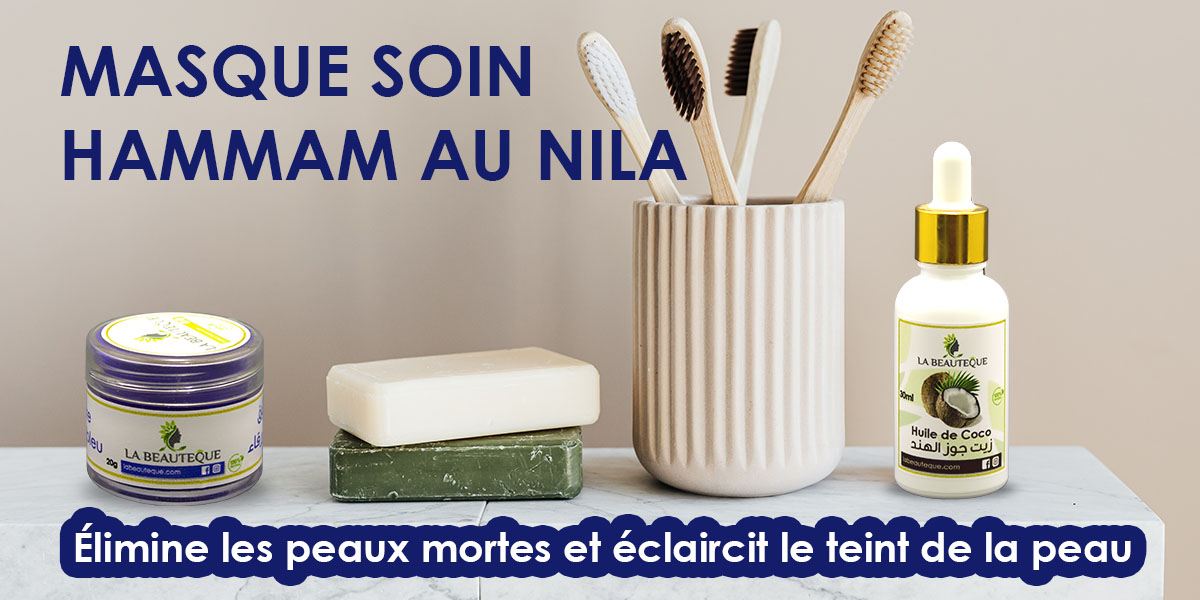Recettes naturelles cosmétique - Masque soins Hammam au Nila Bleu - La Beauteque, vente des produits cosmétiques naturels et BIO